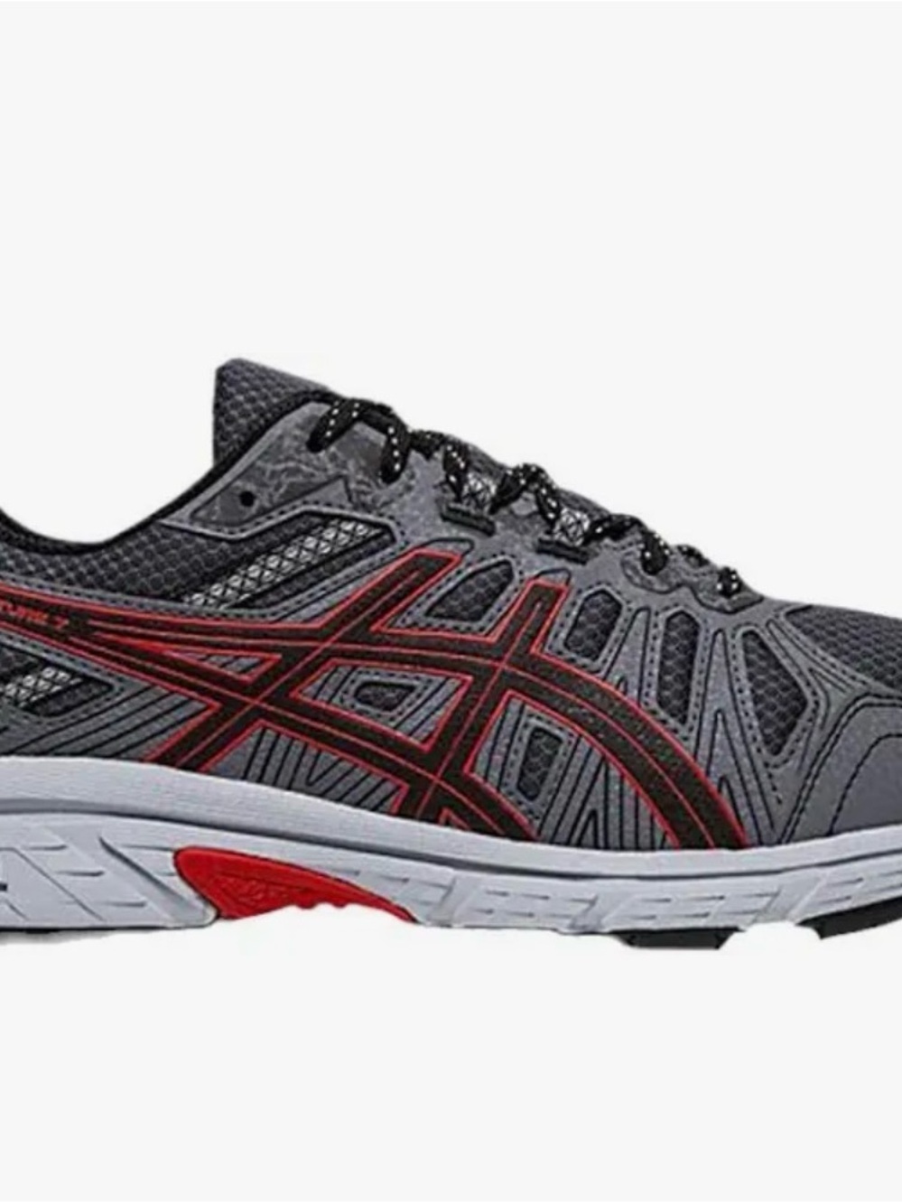 Asics Men's Gel Venture 7 Gray and Red Athletic Running Shoes